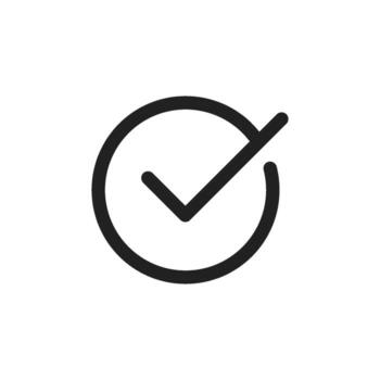 A sleek and modern checkmark icon symbolizing approval, completion, or confirmation. This makes it perfect for a wide range of design projects, adding a touch of professionalism and clarity vector