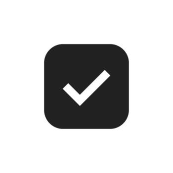 A modern checkmark icon symbolizes approval and completion, making it ideal for design projects and user interfaces to convey success and positivity in a visually appealing manner vector