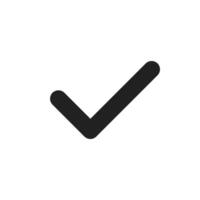 A sleek and elegant black checkmark effectively symbolizes approval, validation, and completion, making it an ideal choice for various design and communication needs across multiple platforms vector