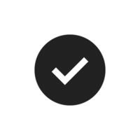 This sleek checkmark icon, in a circular silhouette, symbolizes approval and completion, ideal for design projects needing bold visual elements to convey quality and professionalism vector
