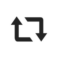 The circular arrow icon is a universal symbol for refresh or reload actions, commonly used in digital interfaces to represent updating content or data, allowing users to easily refresh their view vector