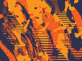 Abstract Pattern With Bold Orange and Black Shapes and Dynamic Stripes vector