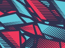 Dynamic Abstract Design with Blue and Red Geometric Shapes and Lines vector