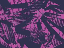 Abstract Geometric Art with Vibrant Purple and Black Patterns vector