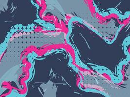 Abstract Artistic Composition with Neon Colors and Dynamic Flowing Shapes vector