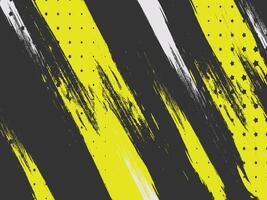 Abstract Yellow and Black Striped Pattern With Artistic Brush Strokes vector