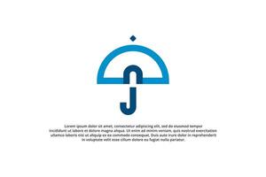 letter n umbrella modern minimal logo vector