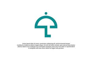 letter l and umbrella logo design vector