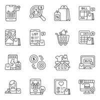 set of Shopping and Ecommerce vector
