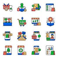 Pack of Web Shopping and list vector