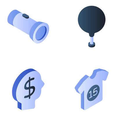 Set of Discount Flat Isometric Icons