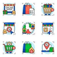 Pack of Mobile Shopping and websites vector