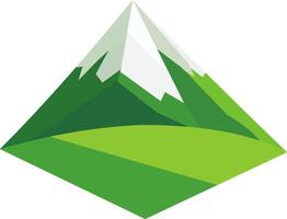 Minimalistic green mountain with sharp peaks, symbolizing adventure, hiking, beauty of untouched nature vector