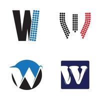 W Letter Logo Business Template flat design vector