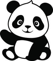 Panda Silhouette Illustration Art vector