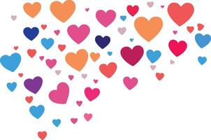 Valentine's Day Card Element Colorful Floating Hearts. vector
