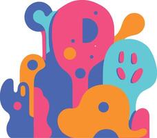 Colorful abstract organic shapes creating a lively composition vector