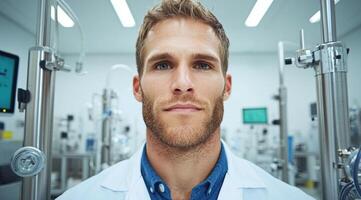 Portrait of a scientist in a lab photo