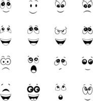 Different Style In Expressions of Cartoon Faces Icons Hand Drawn Illustration vector