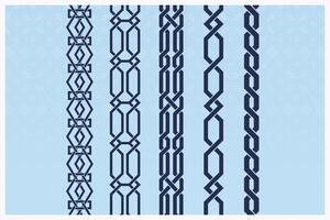 Islamic geomrtric pattern, arabic decorative frame and seamless borders. vector