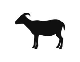 Goat or sheep side view silhouette isolated on white background vector