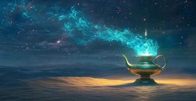 A Magical Lamp in the Desert Night photo