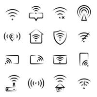 Internet router icon set. Wifi symbols in trendy flat style isolated. vector