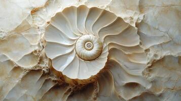 Stunning ammonite marble background showcasing the natural beauty of fossilized patterns and textures, perfect for interior design and artistic inspirations photo