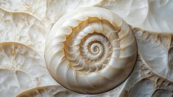 Decorative ammonite marble displaying intricate spiral patterns in warm tones captures the beauty of natural elements within a refined setting photo