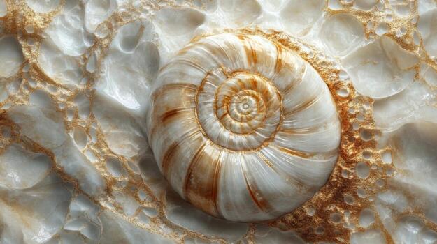 Ammonite marble background featuring intricate textures and patterns showcasing the natural beauty and geological history of ammonite fossils in a serene and elegant setting photo