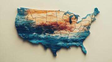 Relief map of the United States showcasing topographical features and geographical variations across the nation photo
