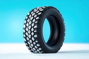 Innovative tire design showcasing unique tread pattern against bright background for automotive applications photo