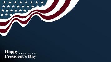 Graphic Illustration Background of President's or Washington Day Celebration, with dark blue theme and American flag, Copy Space Area. Suitable to be placed on content with that theme. vector