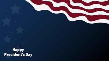 Happy President's Day Graphic Illustration Background, with dark blue theme and American flag and star silhouette, Copy Space Area. Suitable to be placed on content with that theme vector