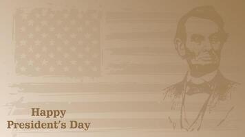 Graphic Illustration Background of President's Day Celebration, with vintage brown theme and president Abraham silhouette, Copy Space Area. Suitable to be placed on content with that theme. vector