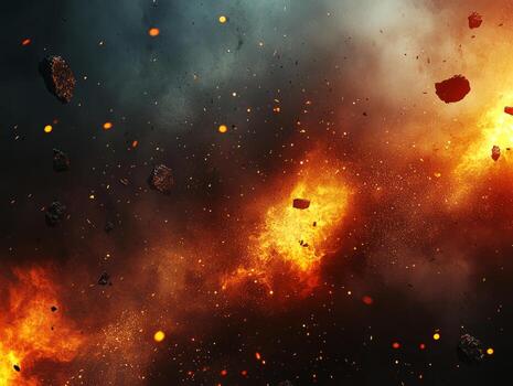 ardiente fuego voladura explotando rocas foto