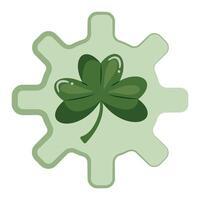 simple st patrick's day nut icon with shamrock in the middle of the icon for various designs, posters or banners vector
