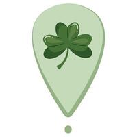 simple st patrick's day map icon with shamrock in the middle of the icon icon for a variety of designs, posters or banners vector