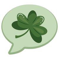 simple st patrick's day thought bubble icon with shamrock in the middle of the badge icon for various designs, posters or banners vector