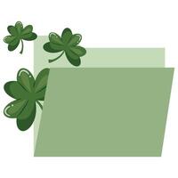 st patrick's day simple document folder icon with shamrock in the middle of the icon for various designs, posters or banners vector