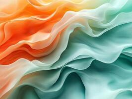 Colorful abstract flowing fabrics creating smooth waves photo
