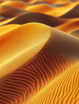 Gold sand dunes creating stunning patterns in the desert landscape photo