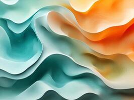 Colorful abstract flowing fabrics creating smooth wave photo