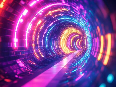 púrpura ligero caminos fluido mediante espacio y hora foto