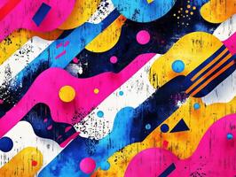 Abstract background showing dynamic wavy shapeand geometric figure photo