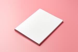 A Collection of Blank Papers Stacked on a Pink Surface for Creative Projects photo