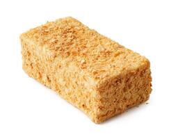 Delicious square of sweet and crunchy dessert bread made with a unique combination of ingredients photo
