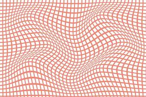 simple abstract white color creative small square wavy distort pattern tomato color background wavy grid pattern that can be used as a background or texture vector
