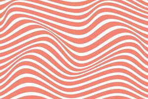 simple abstract white color wavy distort line pattern on tomato color background pink and white wave pattern vector
