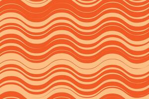 simple abstract cream color thin to thick curvy zig zag line pattern on orange color background wavy orange background pattern vector